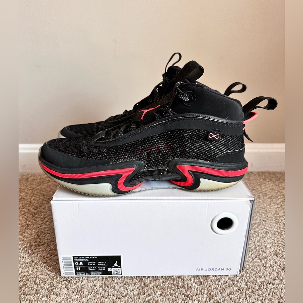 Air Jordan 36 black infrared size 9.5 men